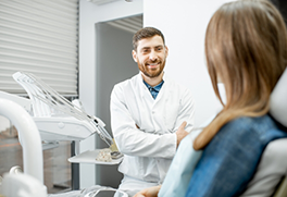 Dentist listening to a patient talk